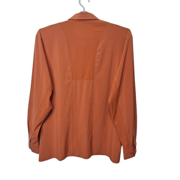 Dickies Men's Button Front Shirt 2XL Long Sleeve Orange Cooling Stretch‎ Pockets - Picture 2 of 11
